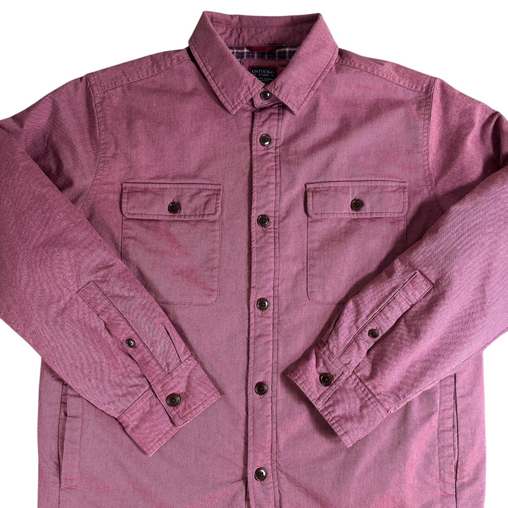 UNTUCKit Ziraldo Quilted Shirt‎ Jacket Red Maroon Men's Size XL